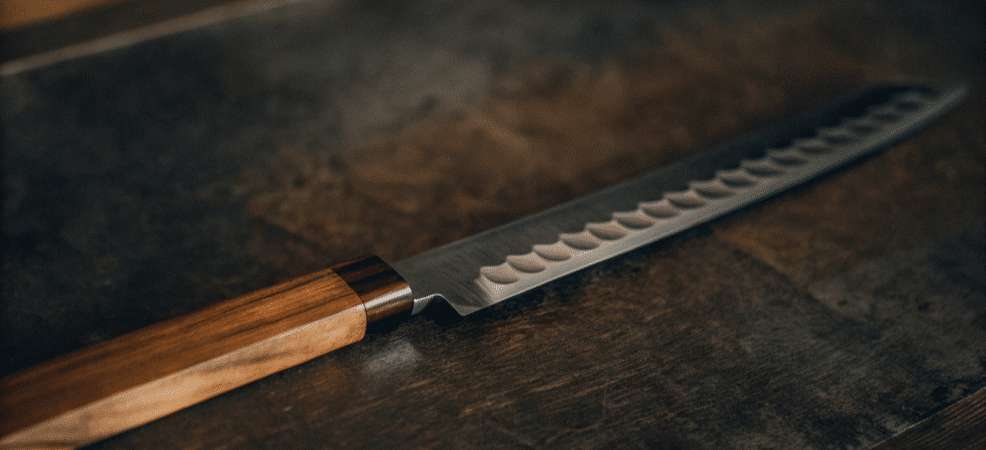 Japan Bread Knife - Japanes Knives Tips A closeup of a Japan Bread Knife.