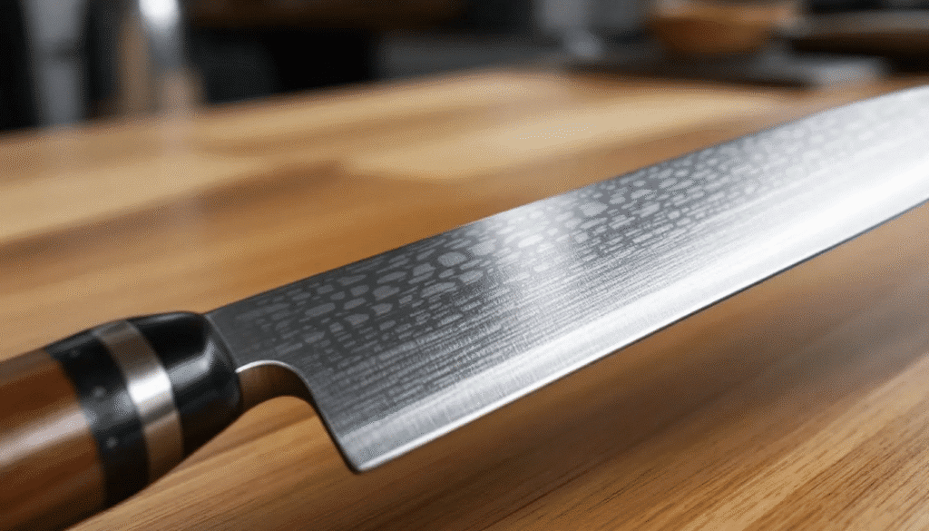 The image showcases a variety of Japanese knife steels, including tamahagane and high carbon steel, highlighting their unique properties and craftsmanship. It illustrates the meticulous manufacturing process that contributes to the excellent edge retention and sharpness of Japanese kitchen knives, emphasizing the long history and tradition behind Japanese sword making.