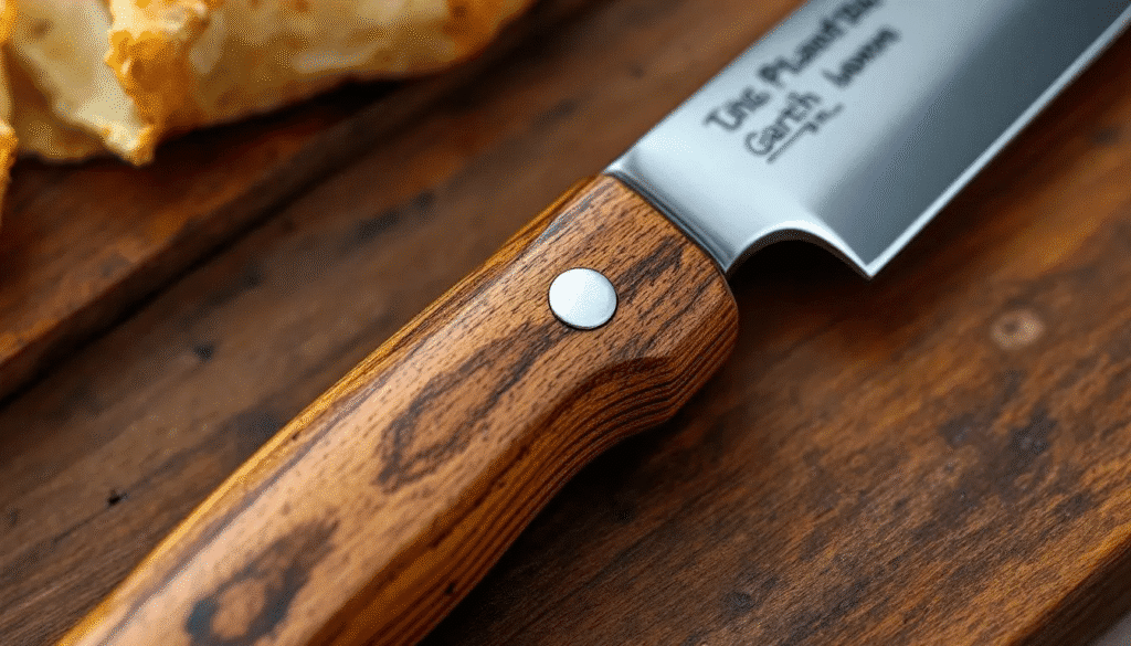 image - Japanes Knives Tips The image features a beautifully crafted katsu kiritsuke chef knife, showcasing its unique handcrafted octagonal handle made from quality wood, designed for comfort and grip. The knife's sharp damascus blade is complemented by a stylish buffalo horn bolster, making it not only a practical kitchen tool but also an exquisite gift idea for culinary enthusiasts.