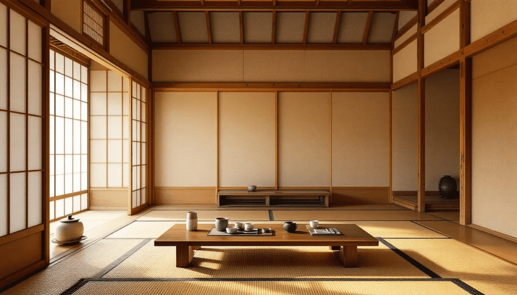 The image showcases the interior of Kama Asa, a renowned knife shop located near Asakusa Station in Tokyo, featuring a variety of high-quality Japanese kitchen knives displayed elegantly. Customers browse the tools, highlighting the beauty and craftsmanship of the knives, which are designed for both home use and professional cooking.