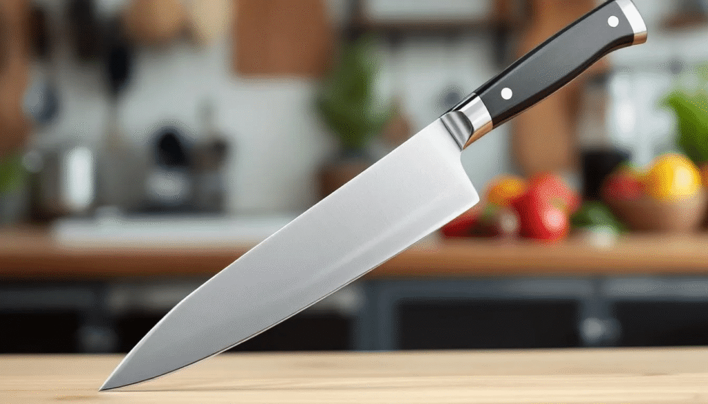 The image showcases a collection of Jikko chef knives, highlighting both Japanese-style and Western-style options. Each knife features a sharp, durable blade designed for precision cutting of various ingredients, making them essential tools for both professional chefs and home cooks.